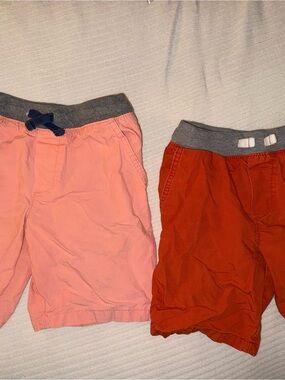 Carter's Coral Pink and Rust Elastic-Waist Shorts Set